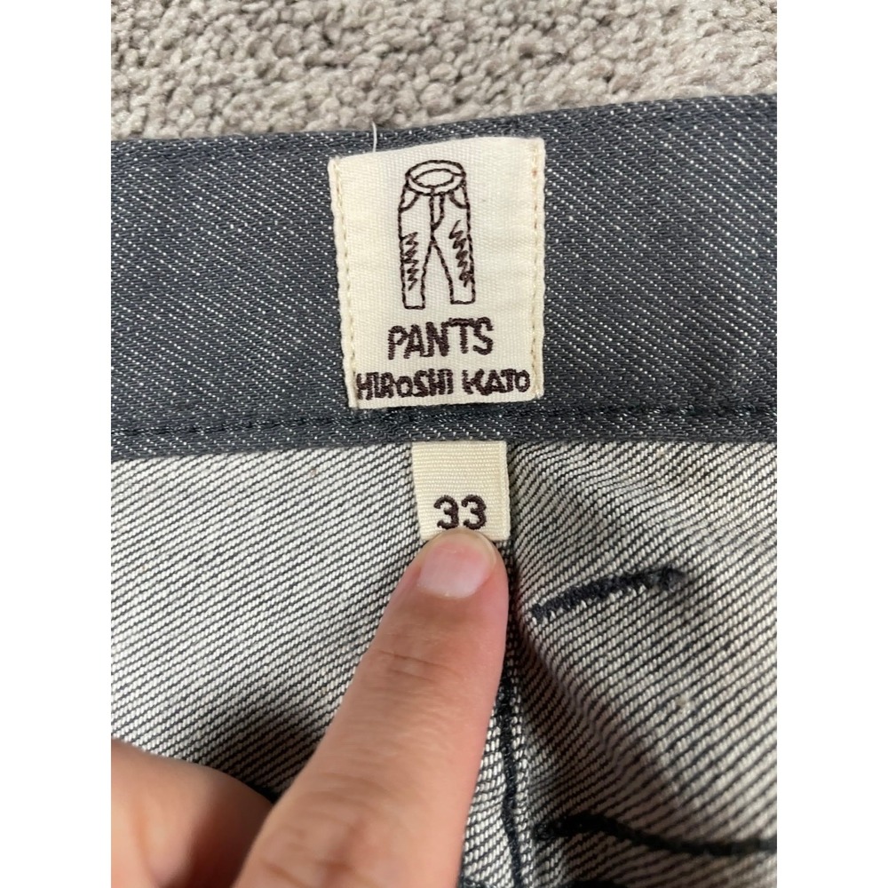 Kato Jeans Mens 33 Hiroshi The Pen Slim Gray Raw Selvedge Denim Designer Cotton - Picture 3 of 11